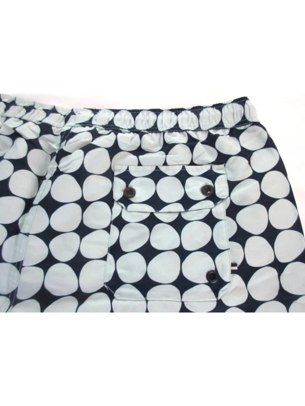 Oobe Brand Men's Kona Swim Trunks Navy Blue Ellipse Grey Circles Sizes NWT